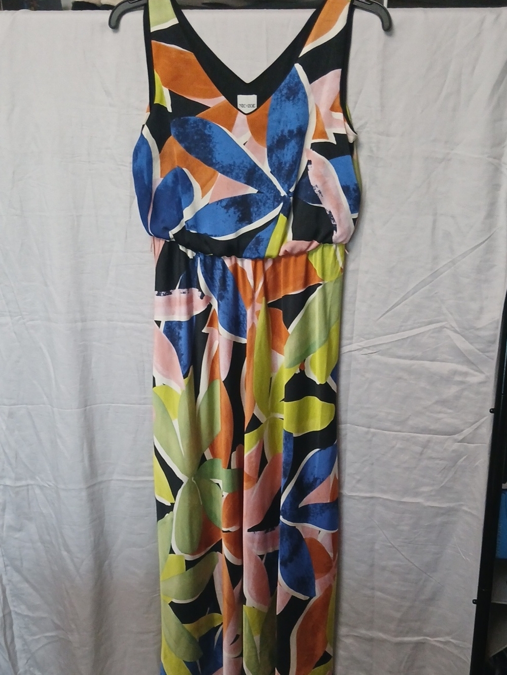 NIC+ZOE Orange and Black Sleeveless Dress